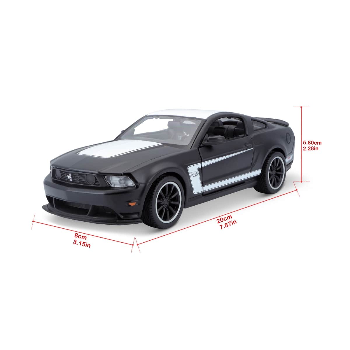 Maisto 1:24 Scale Black Ford Mustang Boss 302 Diecast Car Boys, 3-4 Years