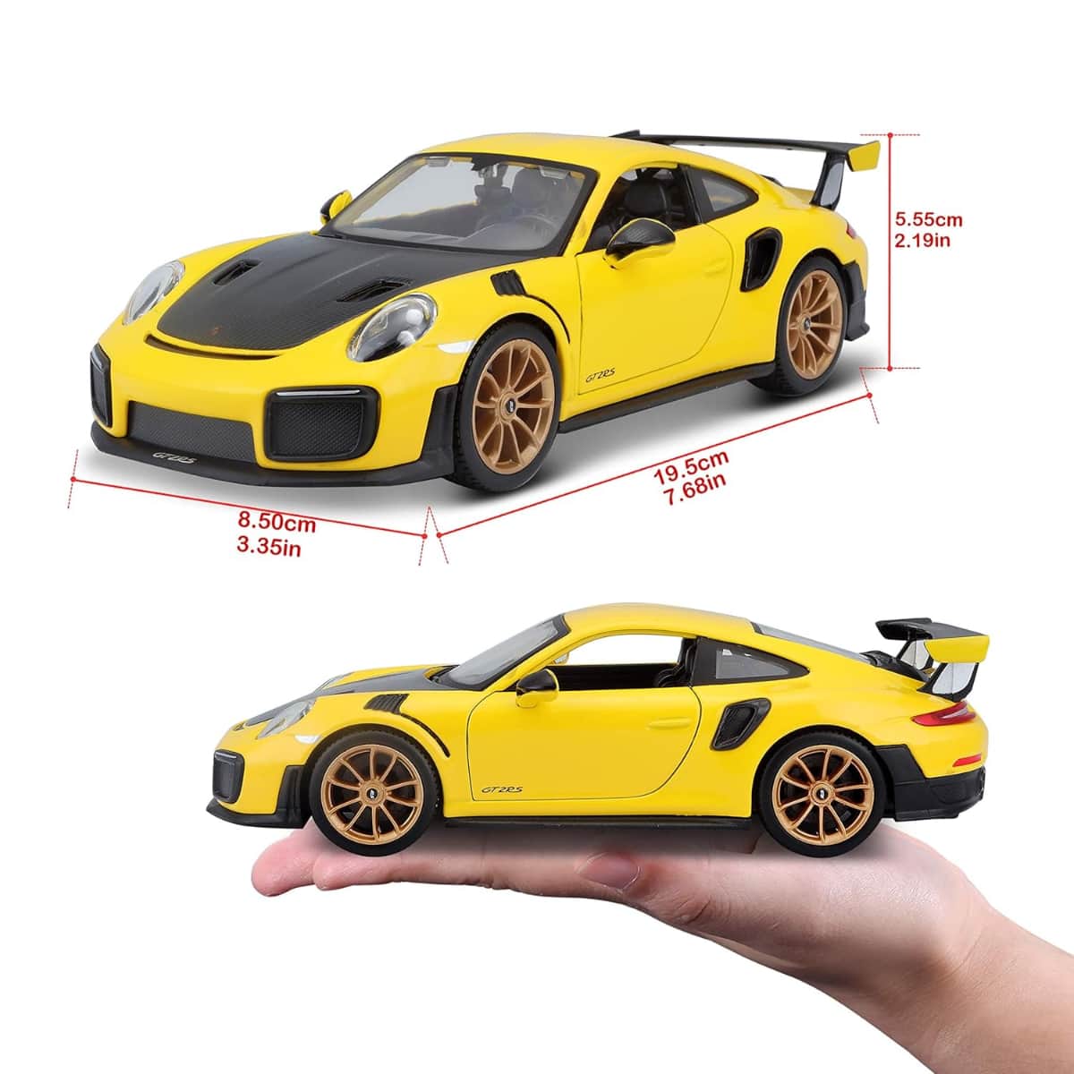 مايستو سيارة دايكاست بورش 911 GT2 RS بمقياس 1:24 للأولاد، 3-4 سنوات