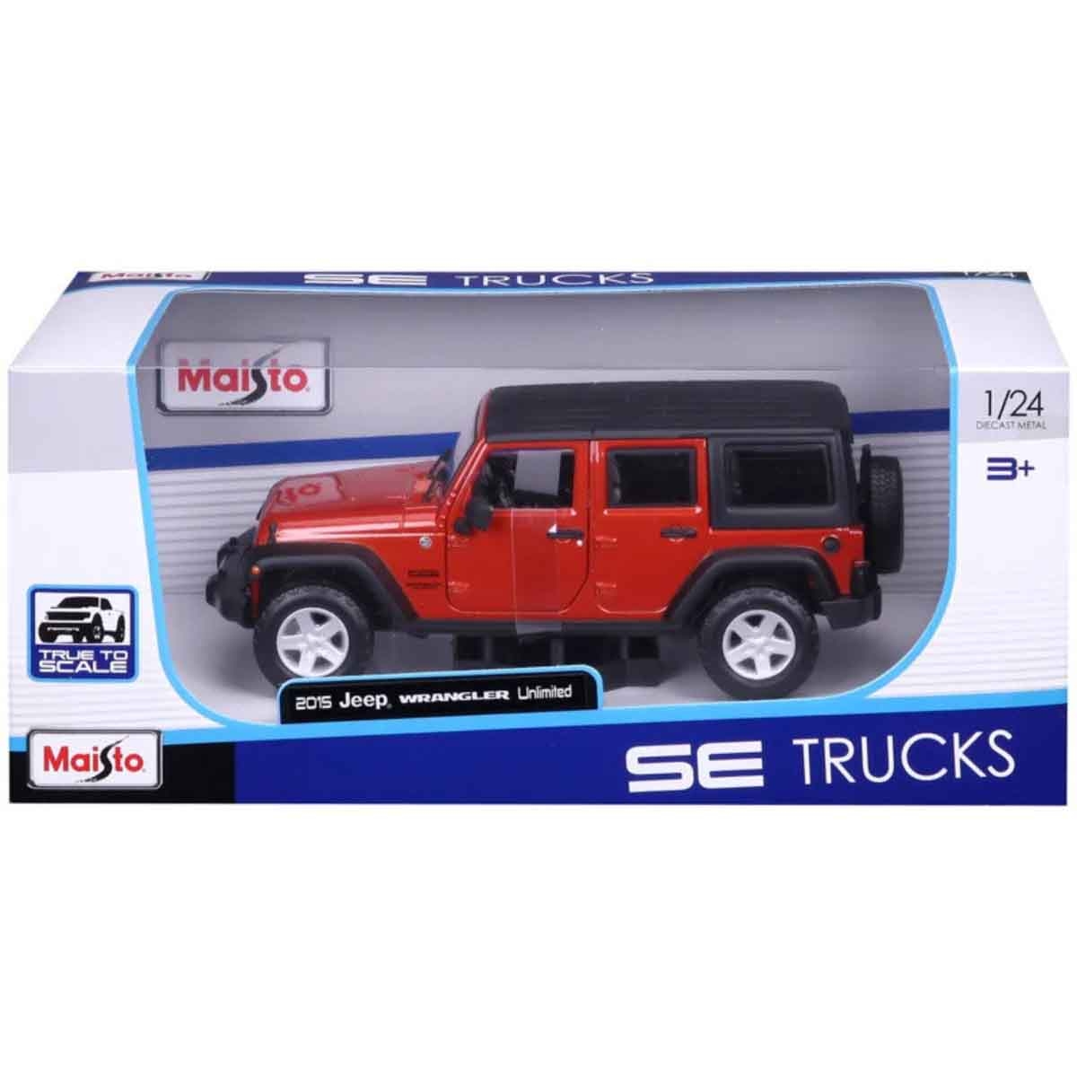 Maisto 1:24 Scale SE Trucks Jeep Wrangler Unlimited 2015 Diecast Car Unisex, 3-4 Years