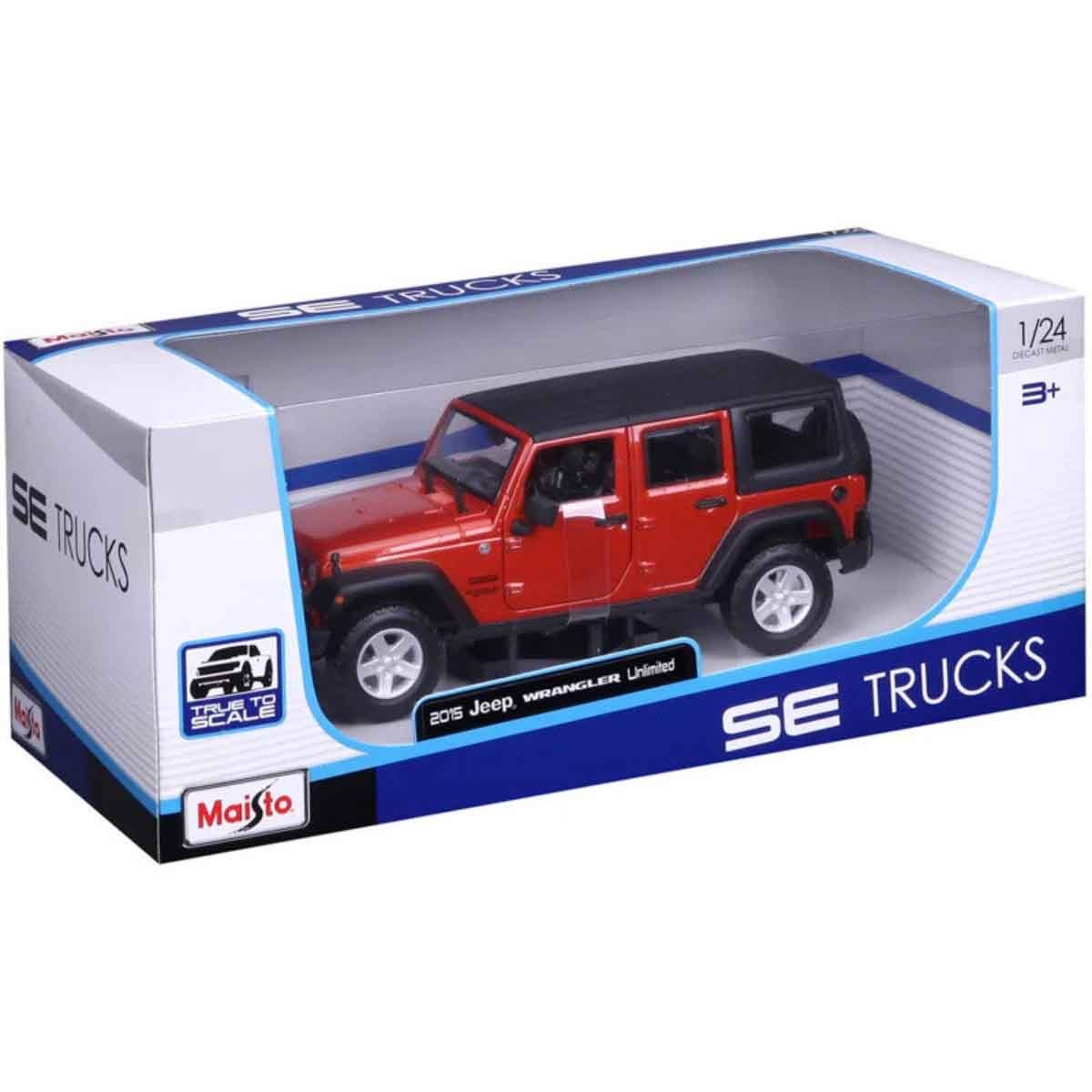 Maisto 1:24 Scale SE Trucks Jeep Wrangler Unlimited 2015 Diecast Car Unisex, 3-4 Years