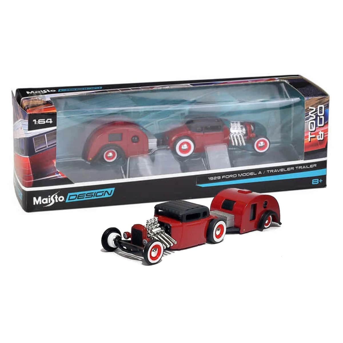 Maisto 1:64 Scale Design Tow & Go Assorted Diecast Car Trailer Boys, 8-10 Years