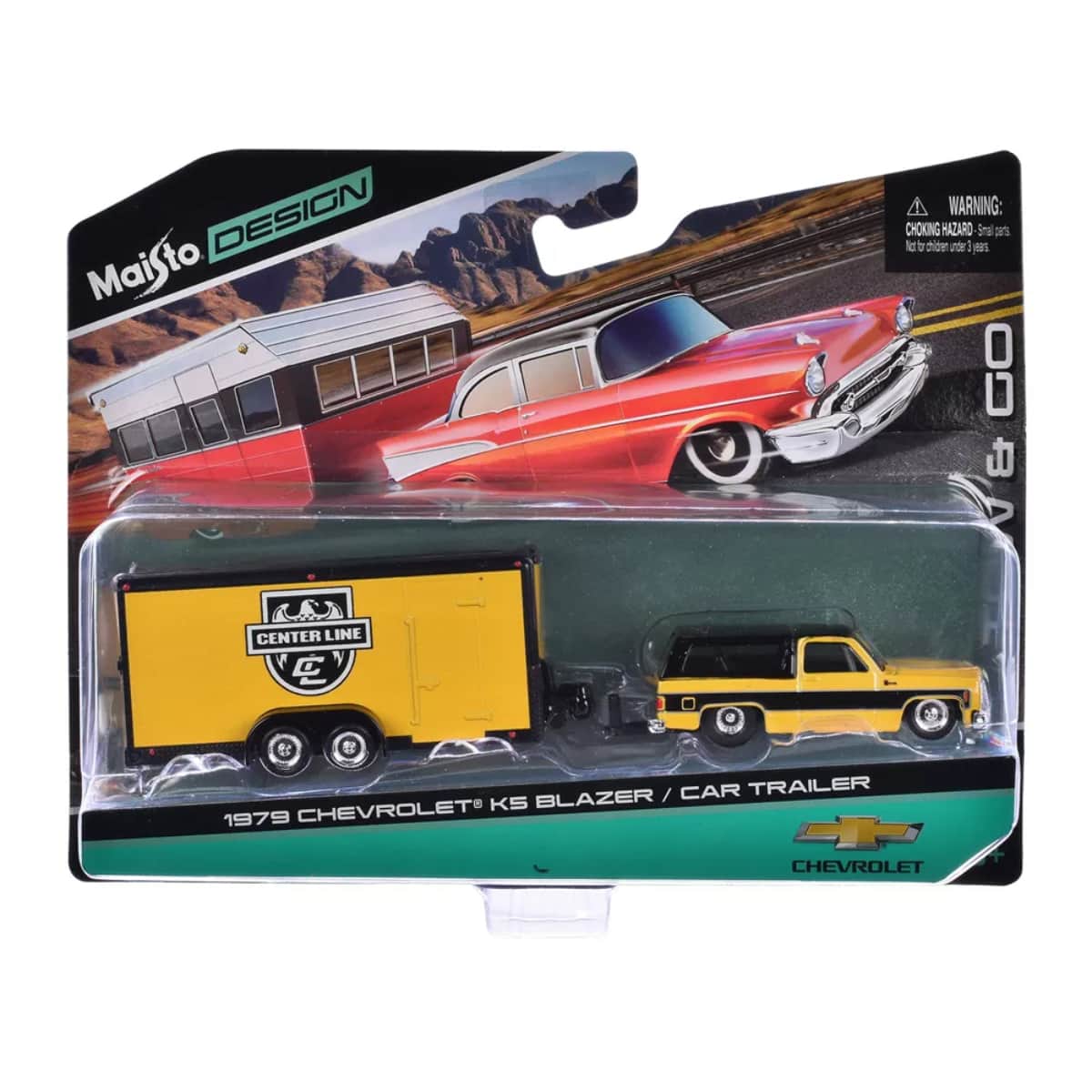 Maisto 1:64 Scale Design Tow & Go Assorted Diecast Car Trailer Boys, 8-10 Years