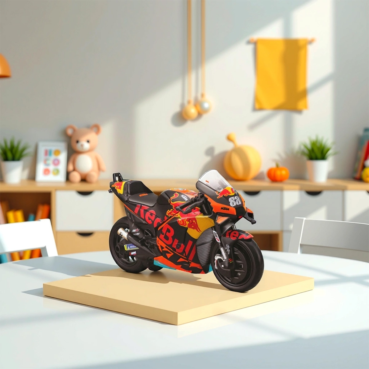 مايستو دراجة نارية ريد بُل كيه تي إم 2021 بمقياس 1:18 معدنية، للأولاد، من عمر 3 إلى 4 سنوات