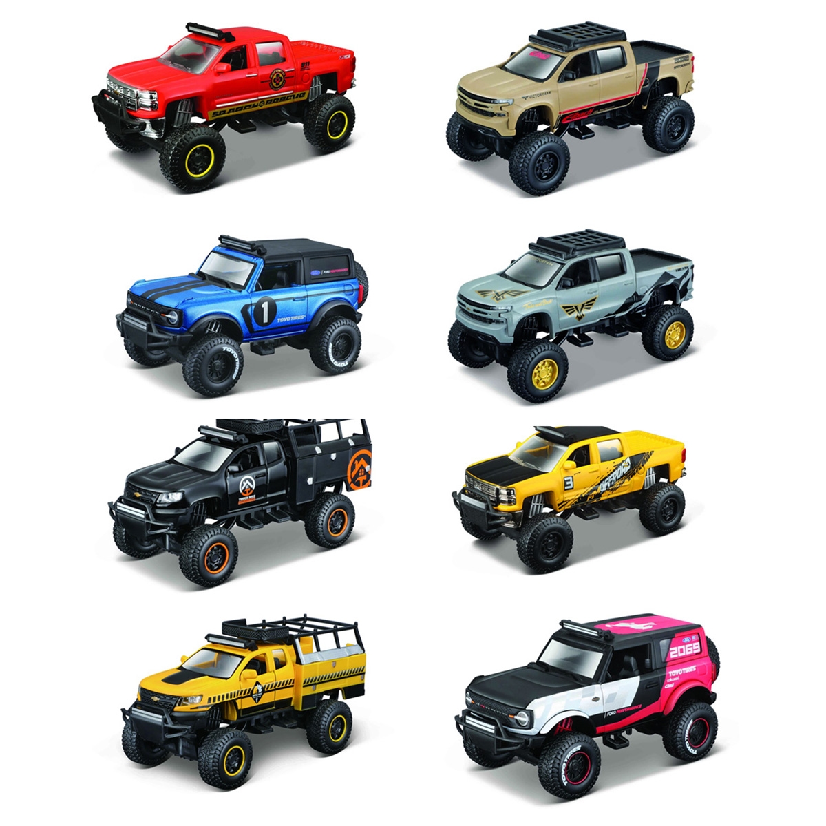 مايستو سيارات دايكاست فريش ميتال 21205 4x4 ريبيلز متنوعة للأولاد، 3-4 سنوات