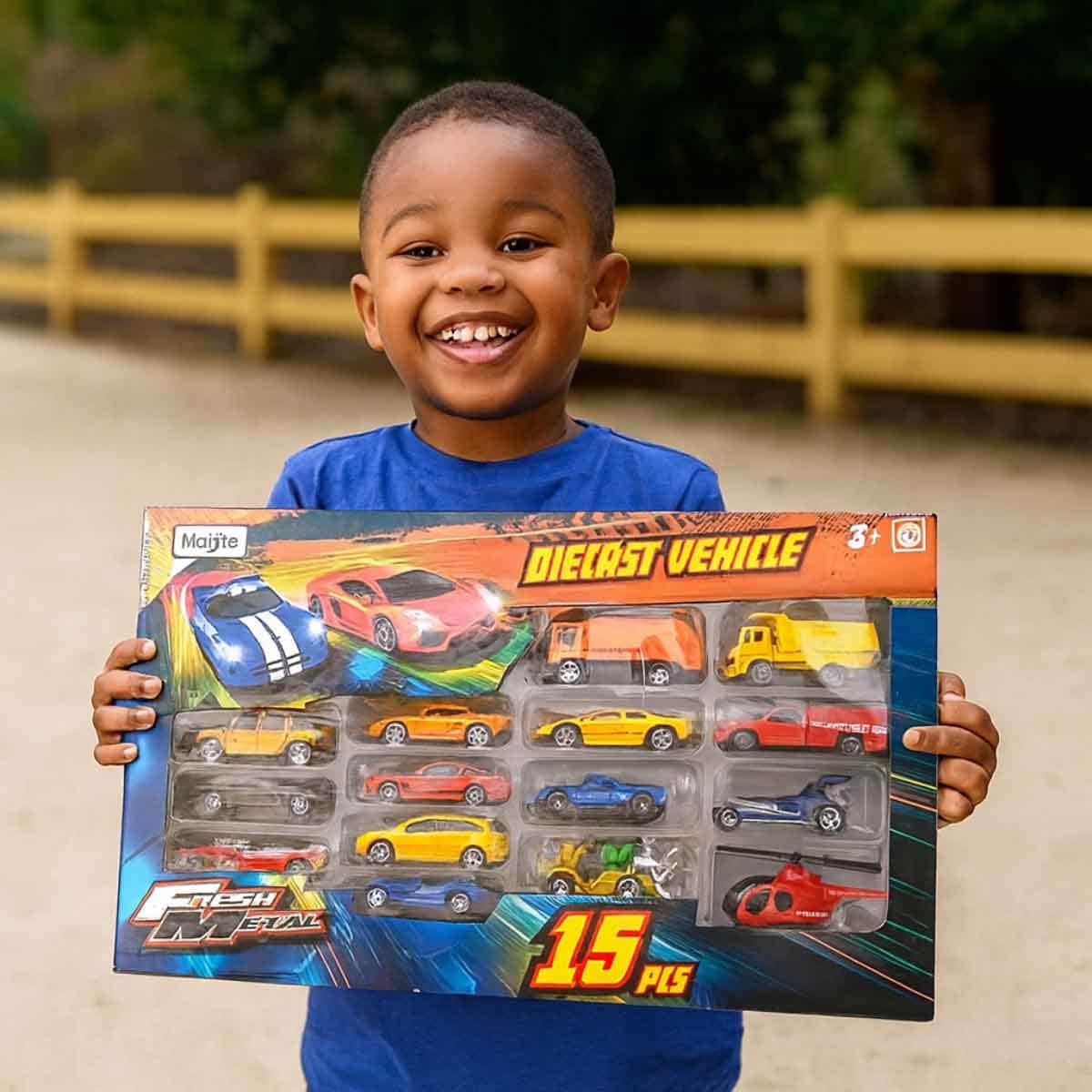 Maisto 3" Fresh Metal Assorted Diecast Vehicle Boys, 3-4 Years, Pack of 15
