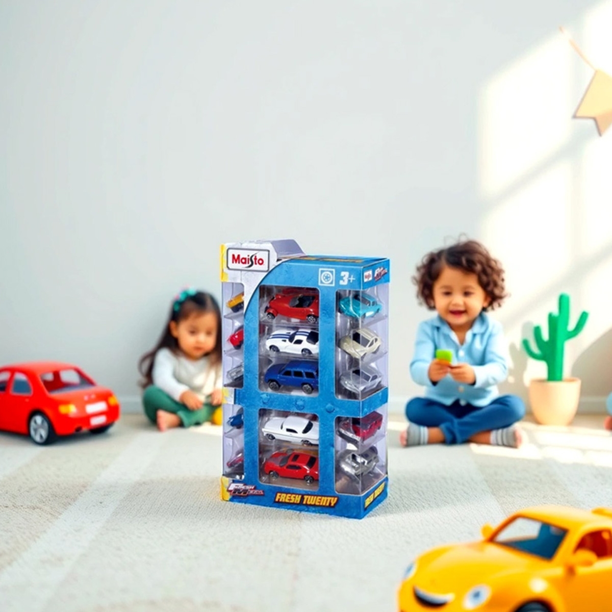 مايستو مركبات دايكاست فريش ميتال متنوعة بحجم 3 إنش للأولاد، 3-4 سنوات، مجموعة من 20