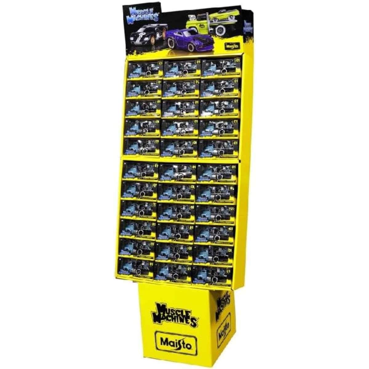 Maisto 66-Piece 1/64 Muscle Machines Transports Floor Display Set Unisex, 3-4 Years