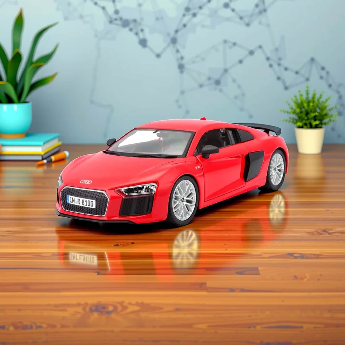 مايستو سيارة مجسمة أودي R8 V10 بلس بمقياس 1:24 للأولاد، من عمر 4-3 سنة فما فوق