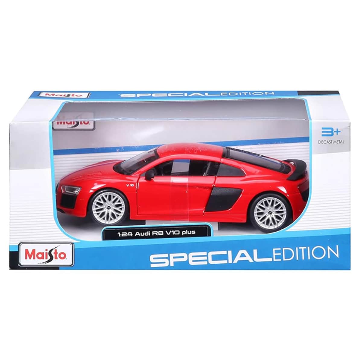 مايستو سيارة مجسمة أودي R8 V10 بلس بمقياس 1:24 للأولاد، من عمر 4-3 سنة فما فوق