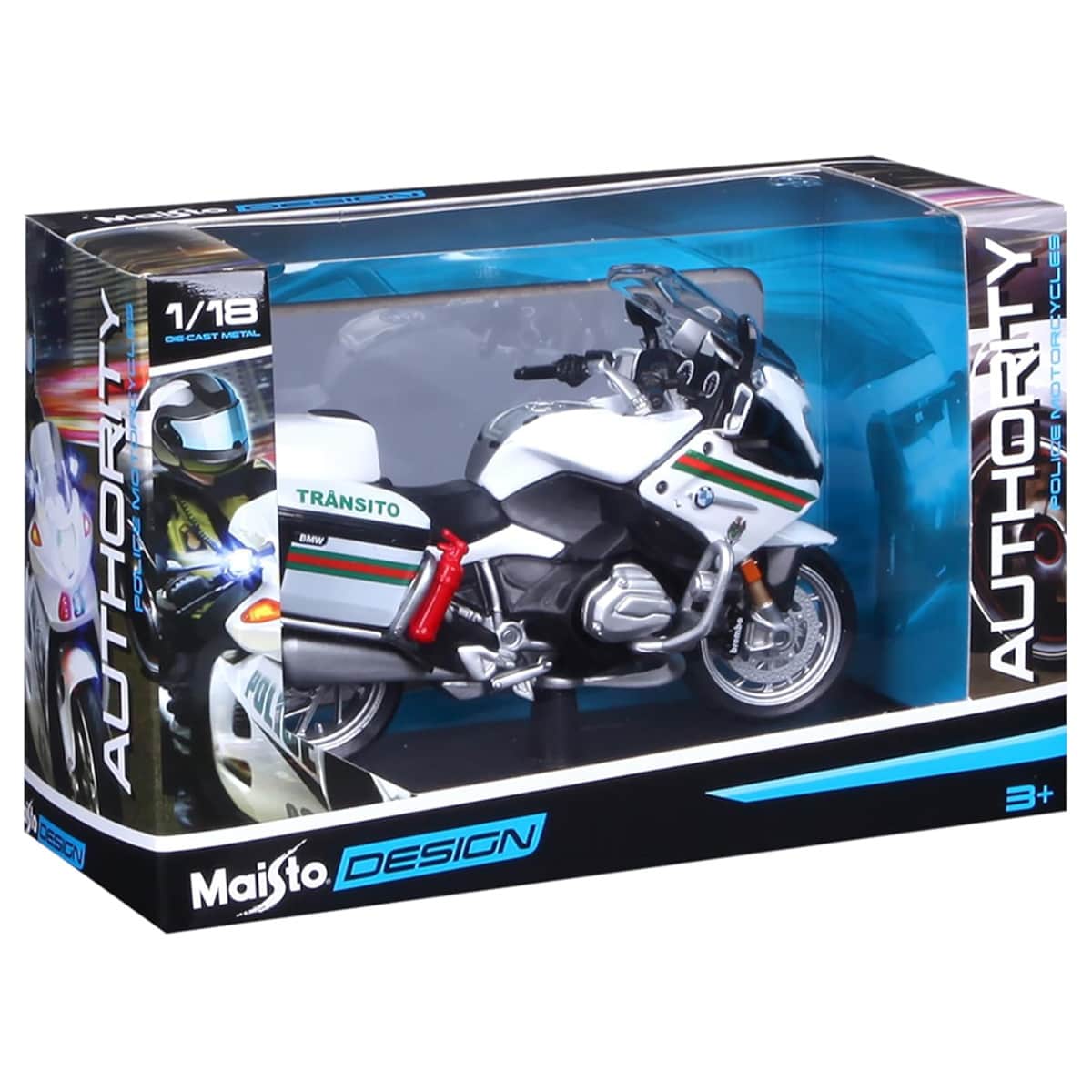 Maisto Authority Police 1:18 Scale Assorted Diecast Motorcycle Boys, 3-4 Years
