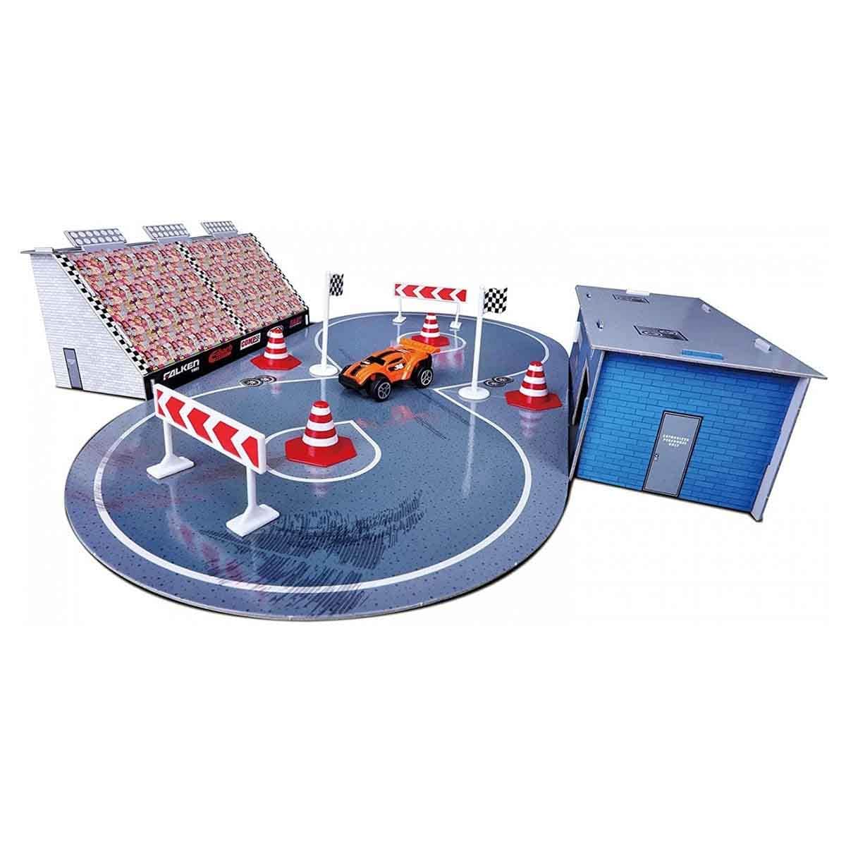 Maisto Build-N-Play Figure 8 Race Track Playset & Fresh Metal Diecast Vehicle Bundle Boys, 3-4 Years