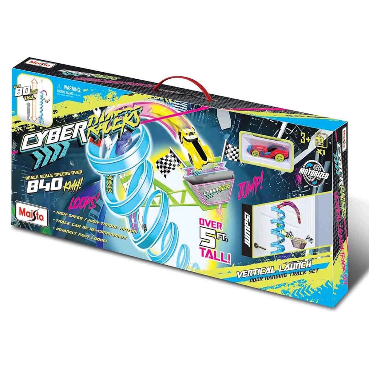 مايستو مجموعة مسار إطلاق عمودي سايبر ريسر مع سيارة دايكاست، للجنسين، 3-4 سنوات