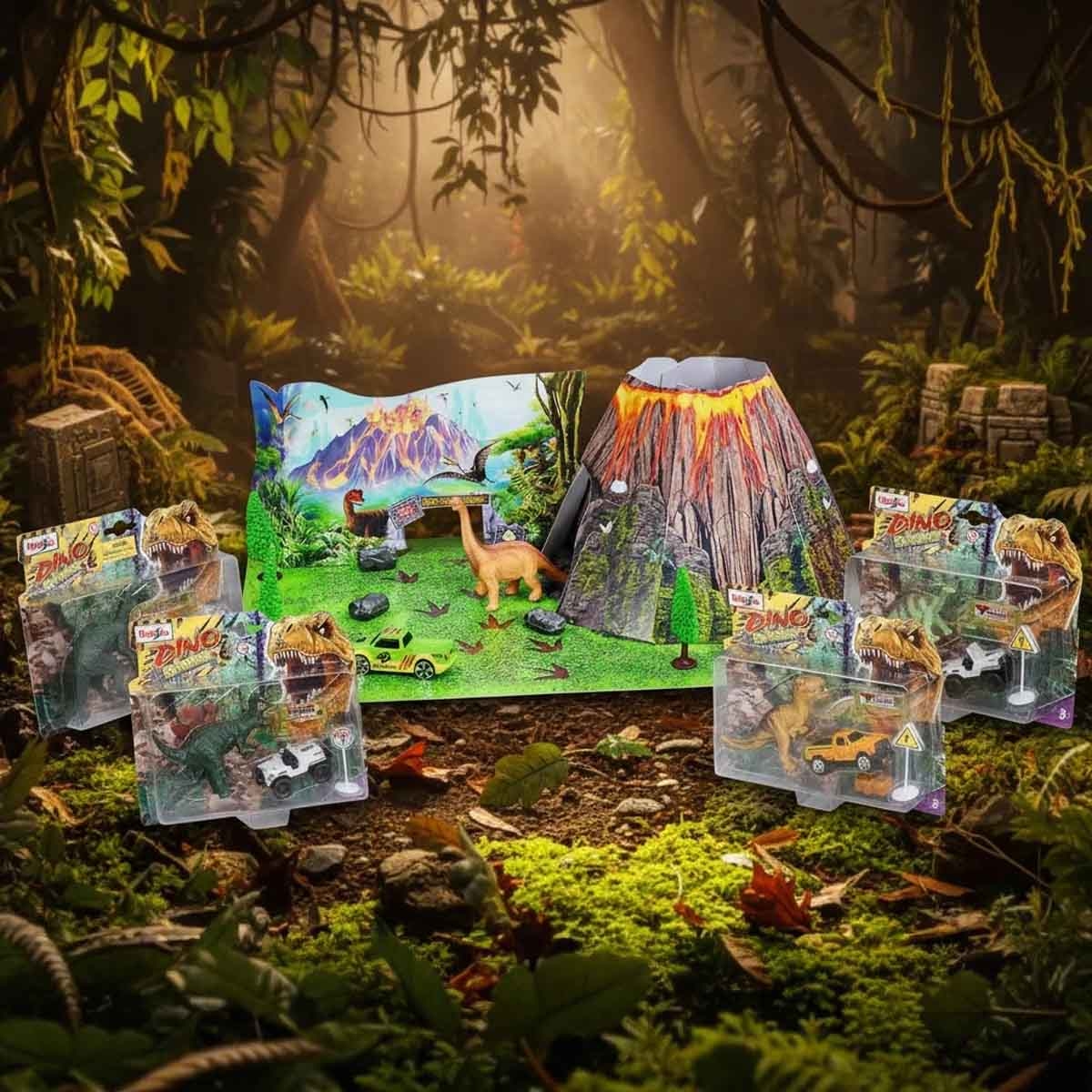 Maisto Dinosaur Build-N-Play & Fresh Metal Dino Adventure Diecast Playset Bundle Boys, 3-4 Years