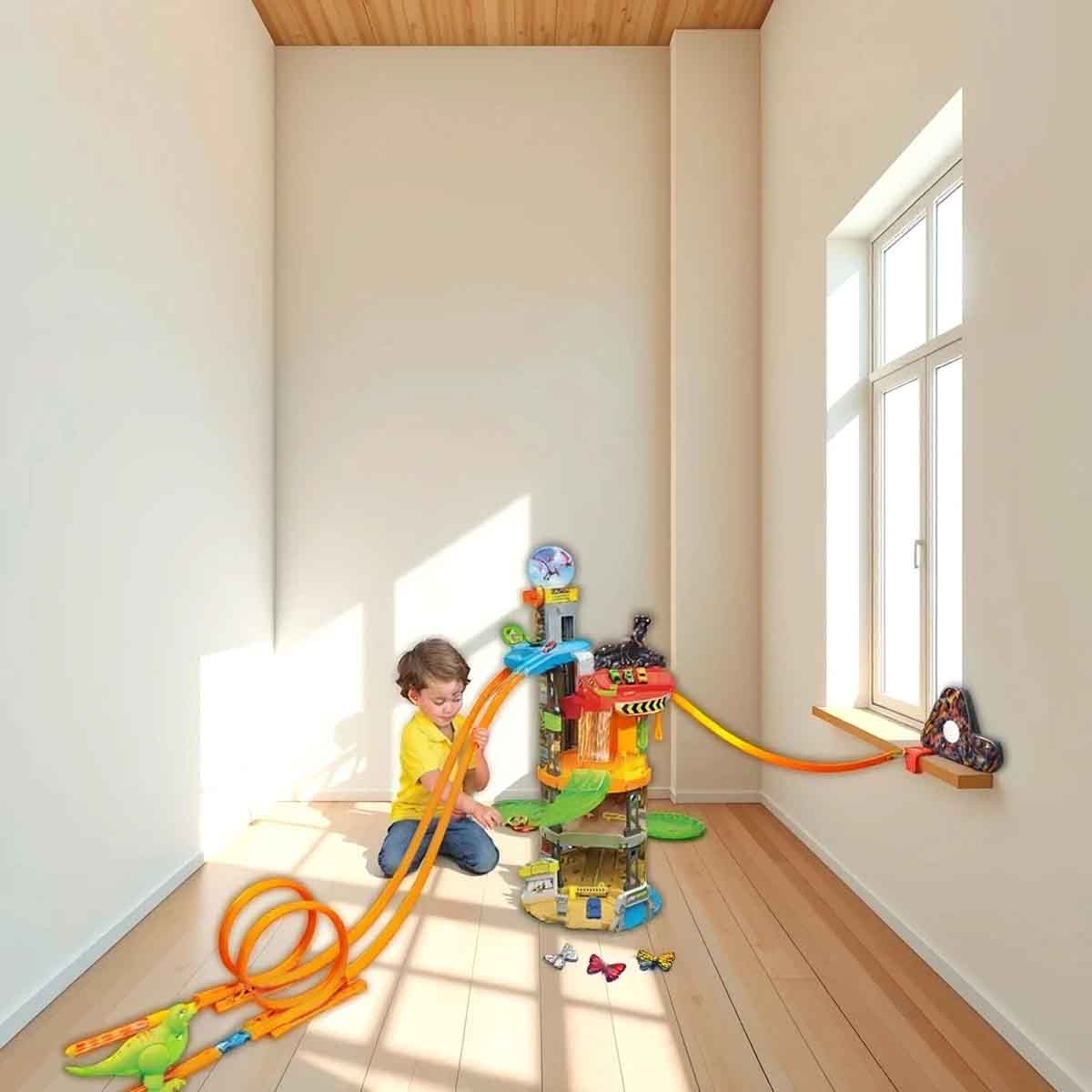 Maisto Dinotropolis Mega Car Playset & Dino Adventure Mini Diecast Car Bundle Boys, 3-4 Years