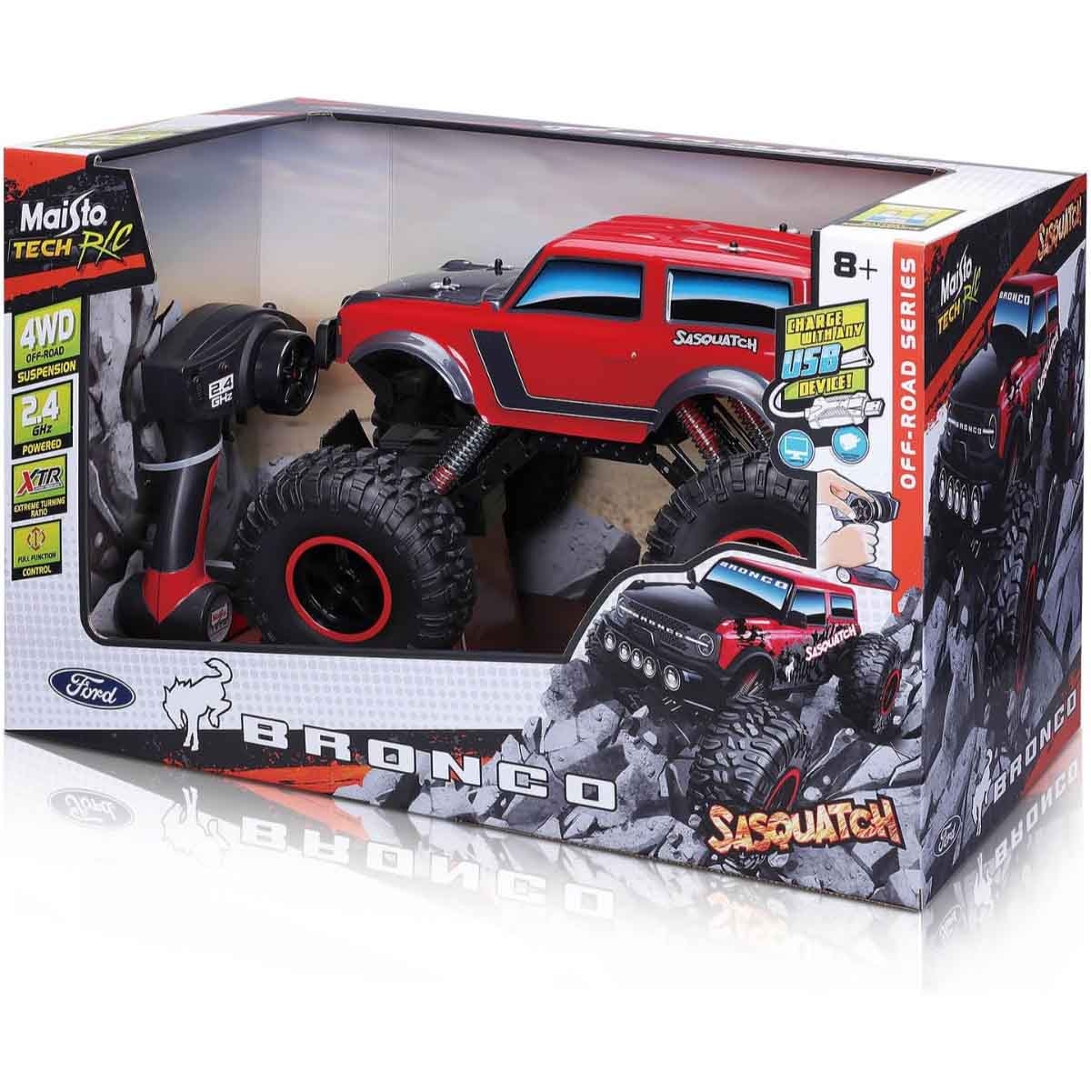 مايستو سيارة آر سي فورد برونكو ساسكواتش للأولاد، 8-10 سنوات
