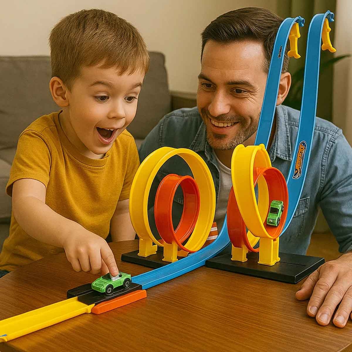 مايستو مجموعة مسار حلقة مزدوجة فريش ميتال 100 مع مركبة دايكاست فريش ميتال، للأولاد، 3-4 سنوات