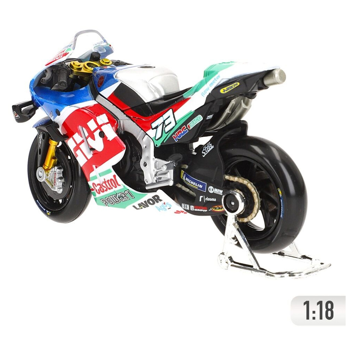 مايستو دراجة نارية موتو جي بي LCR هوندا RC2 بمقياس 1:18 معدنية، للأولاد، من عمر 3 إلى 4 سنوات