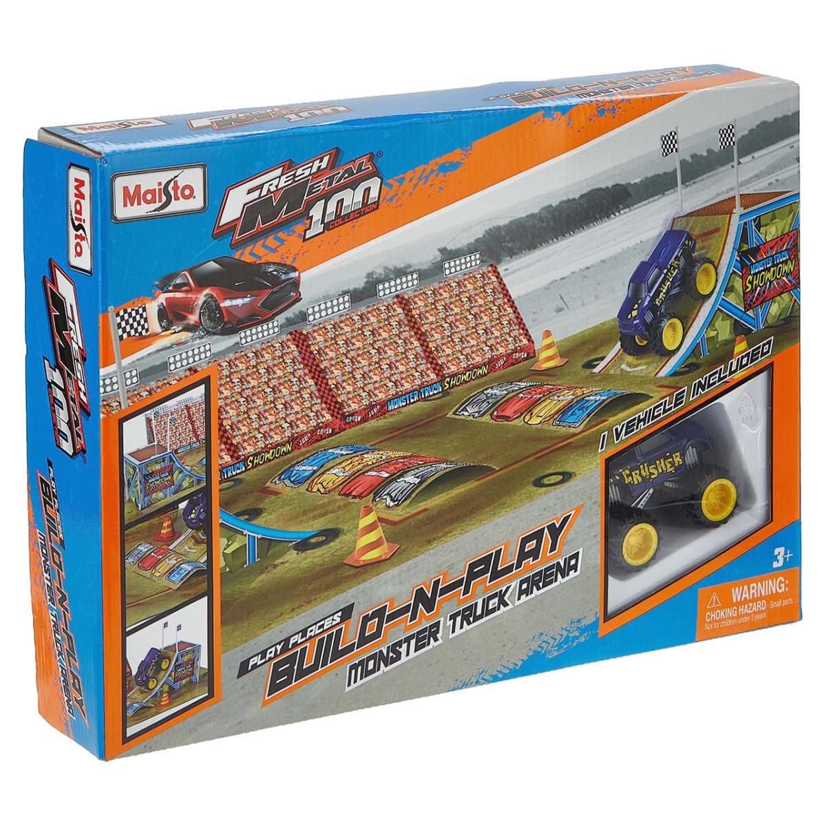 مايستو مجموعة لعب حلبة الشاحنات الضخمة للبناء واللعب للأولاد، 3-4 سنوات