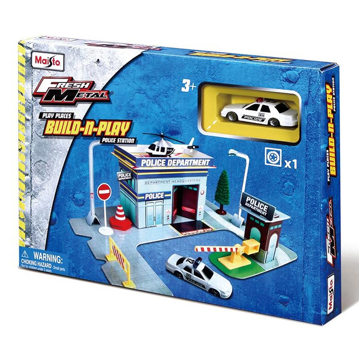 Maisto Play Places Build-N-Play Police Station Playset Boys, 3-4 Years