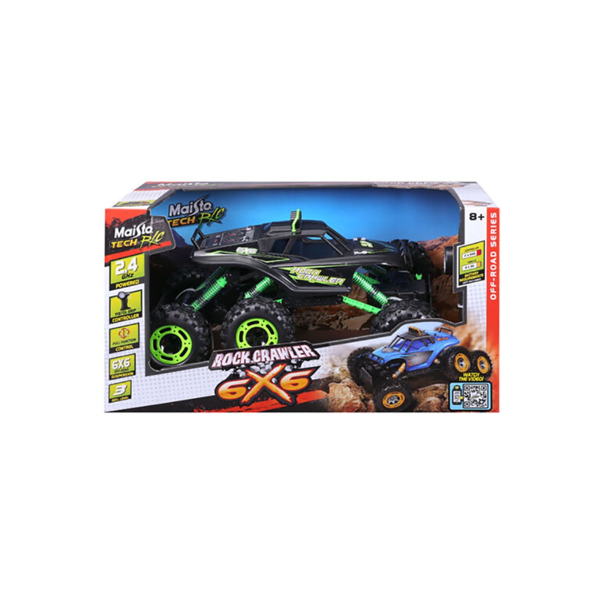 مايستو سيارة تحكم عن بعد روك كراولر 6×6 أوف رود للجنسين، 8-10 سنوات