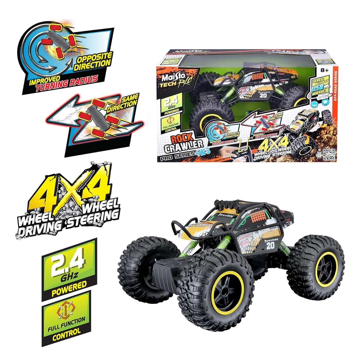 Maisto Rock Crawler Monster Truck R/C Car Boys, 8-10 Years