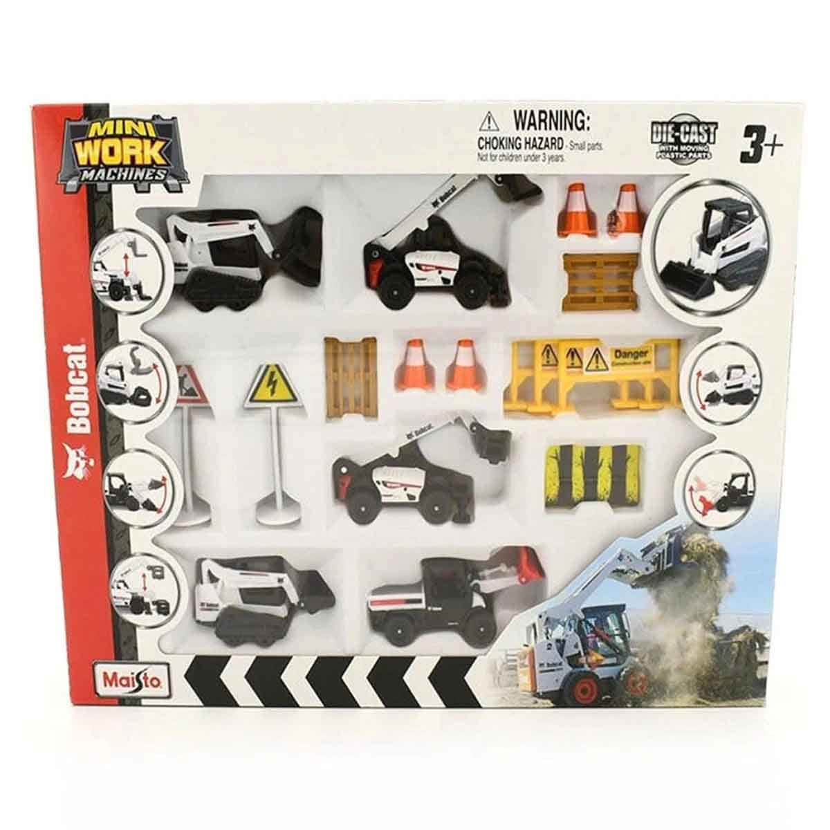 Maisto Volvo & Bobcat Mini Vehicle with Build-N-Play Construction Playset Bundle Boys, 3-4 Years