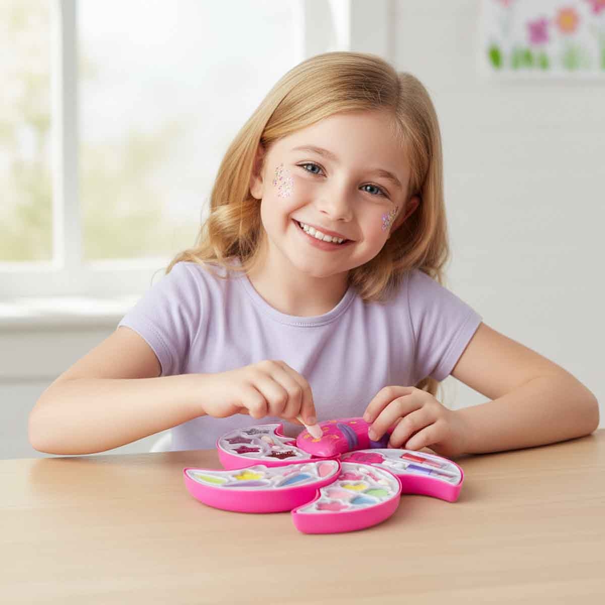 بيوتي أنجل طقم مكياج للبنات، من عمر 5 إلى 7 سنوات