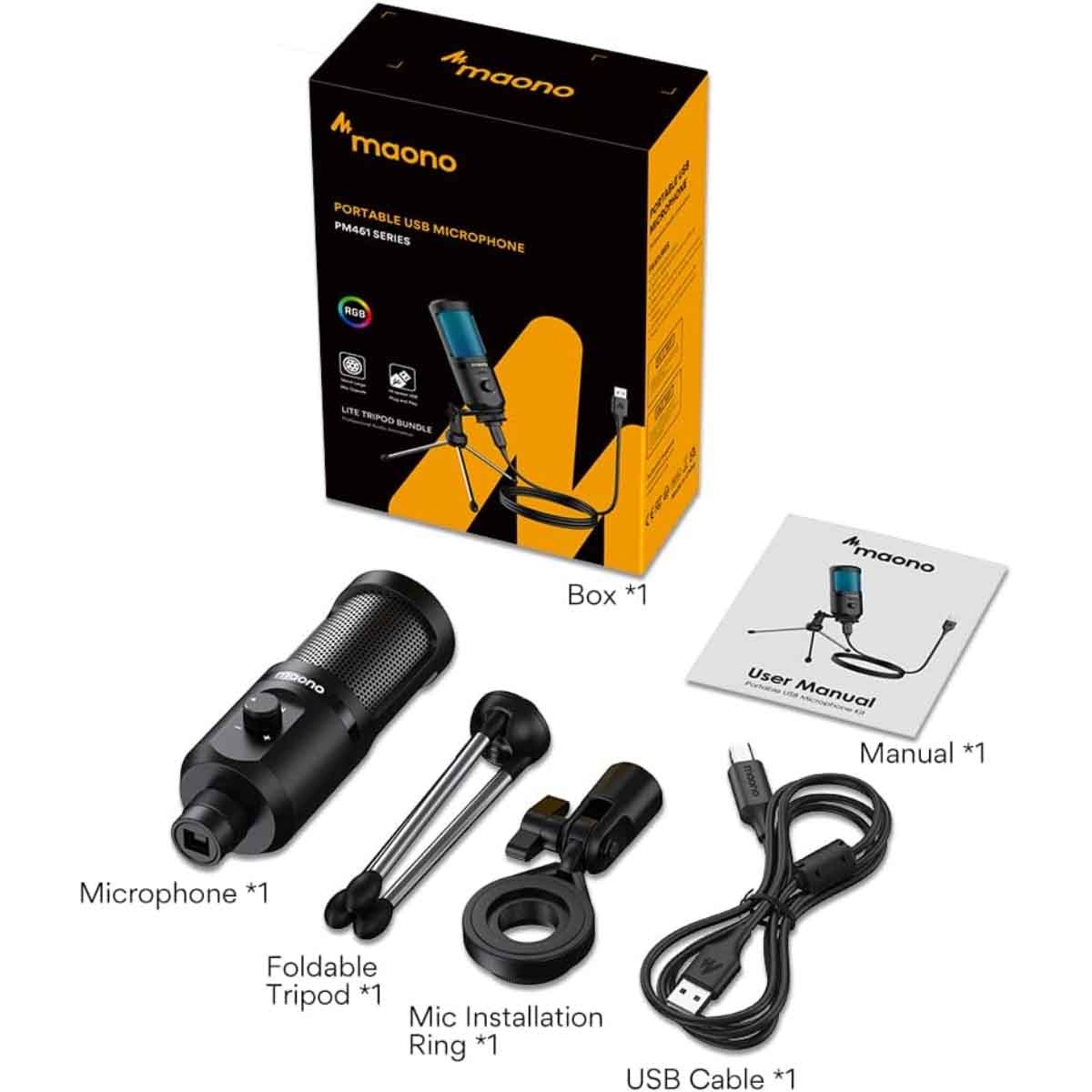 Maonocaster AU-PM461TR RGB USB Gaming Microphone