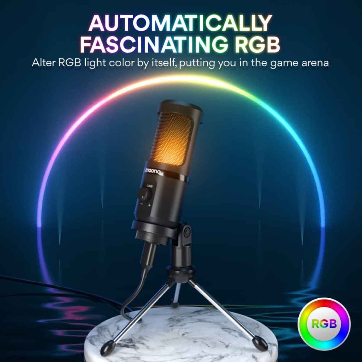 Maonocaster AU-PM461TR RGB USB Gaming Microphone