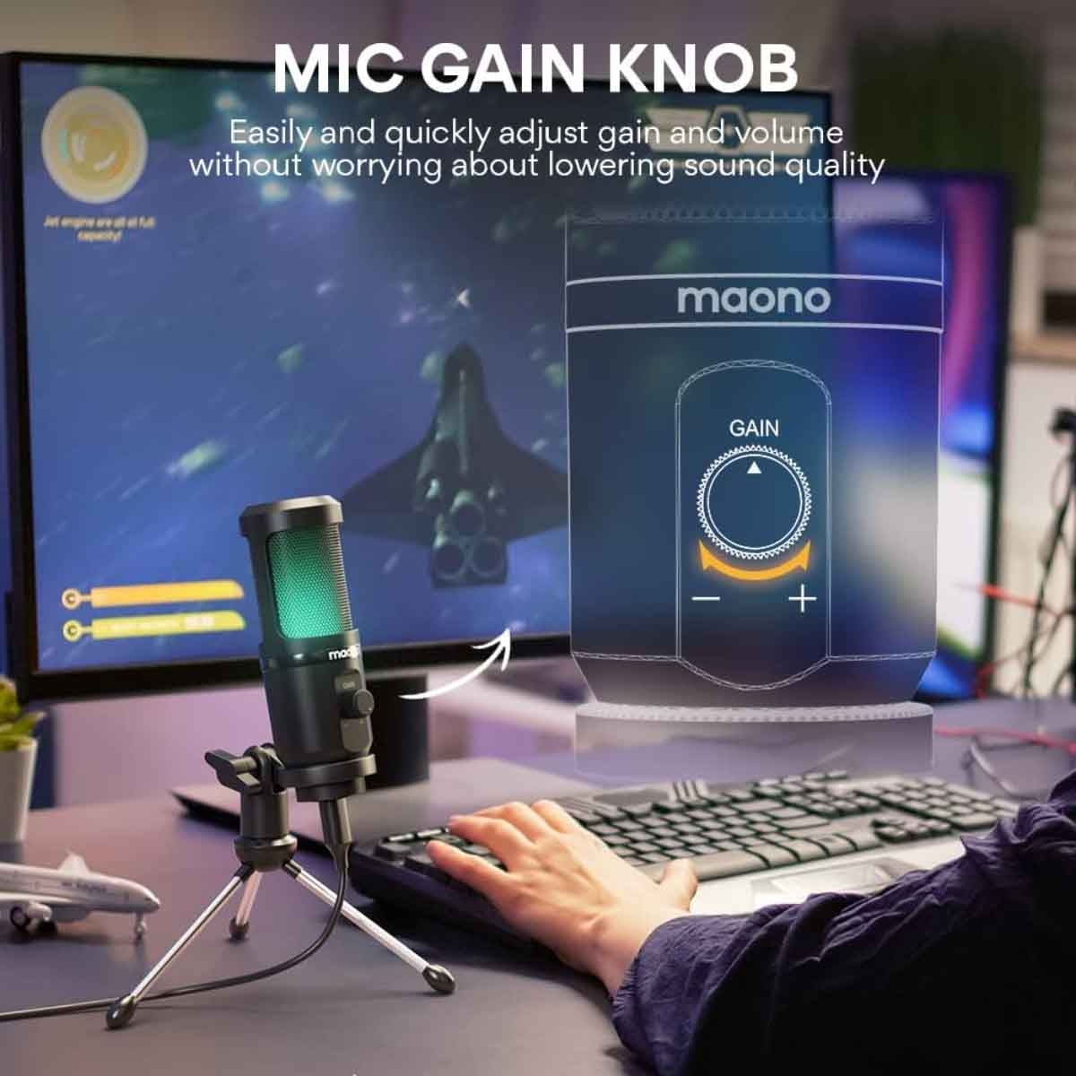 Maonocaster AU-PM461TR RGB USB Gaming Microphone