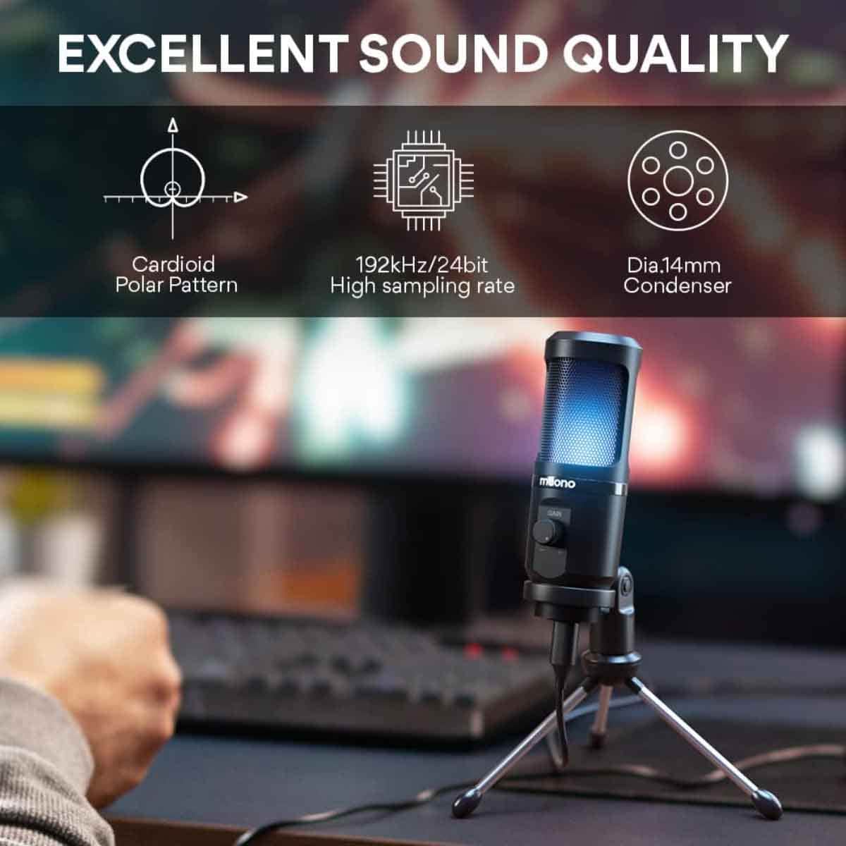 Maonocaster AU-PM461TR RGB USB Gaming Microphone