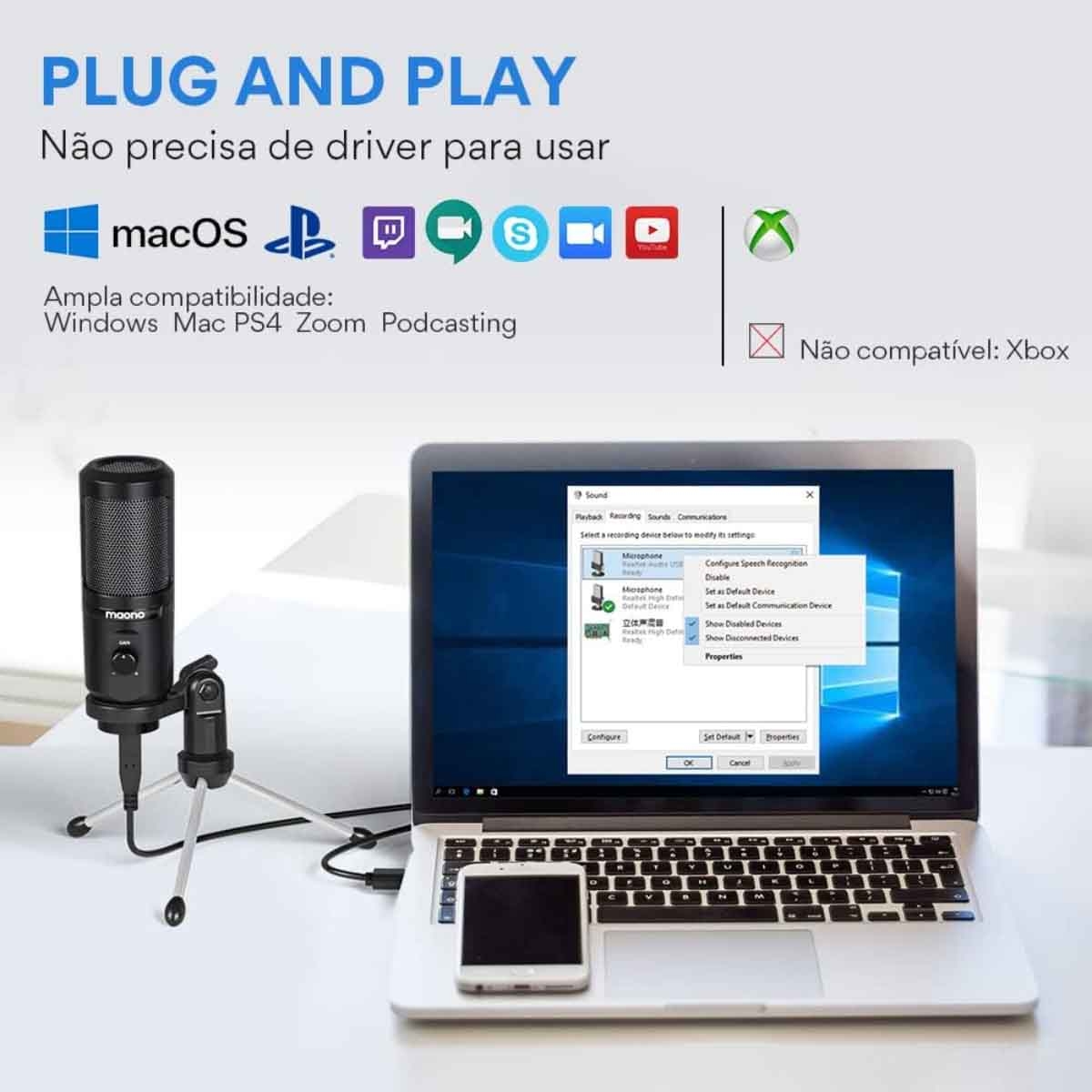 ماونوكاستر AU-PM461TR ميكروفون ألعاب USB