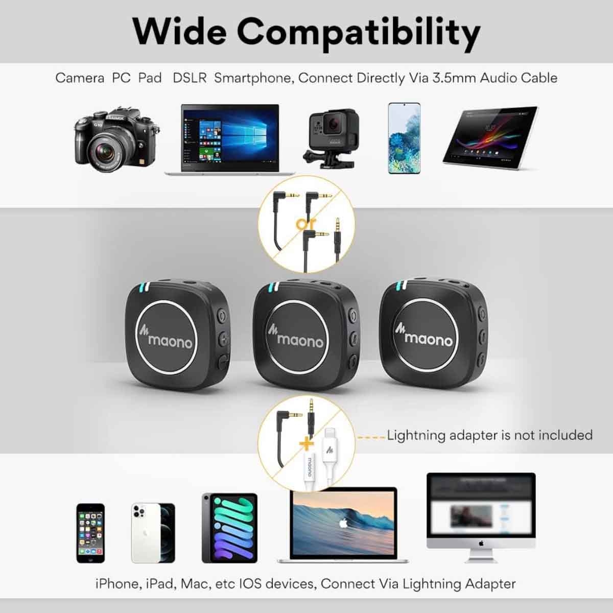 Maonocaster AU-WM820A2 Dual Person Lavalier Wireless Microphone