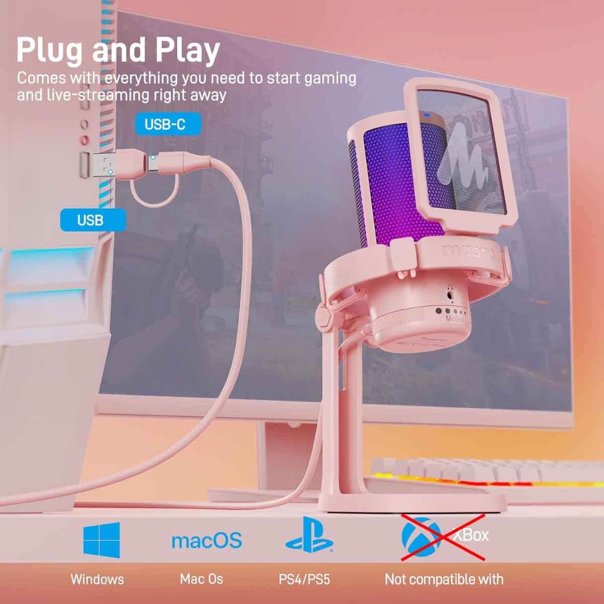 Maonocaster DM20 GamerWave USB RGB Gaming Microphone