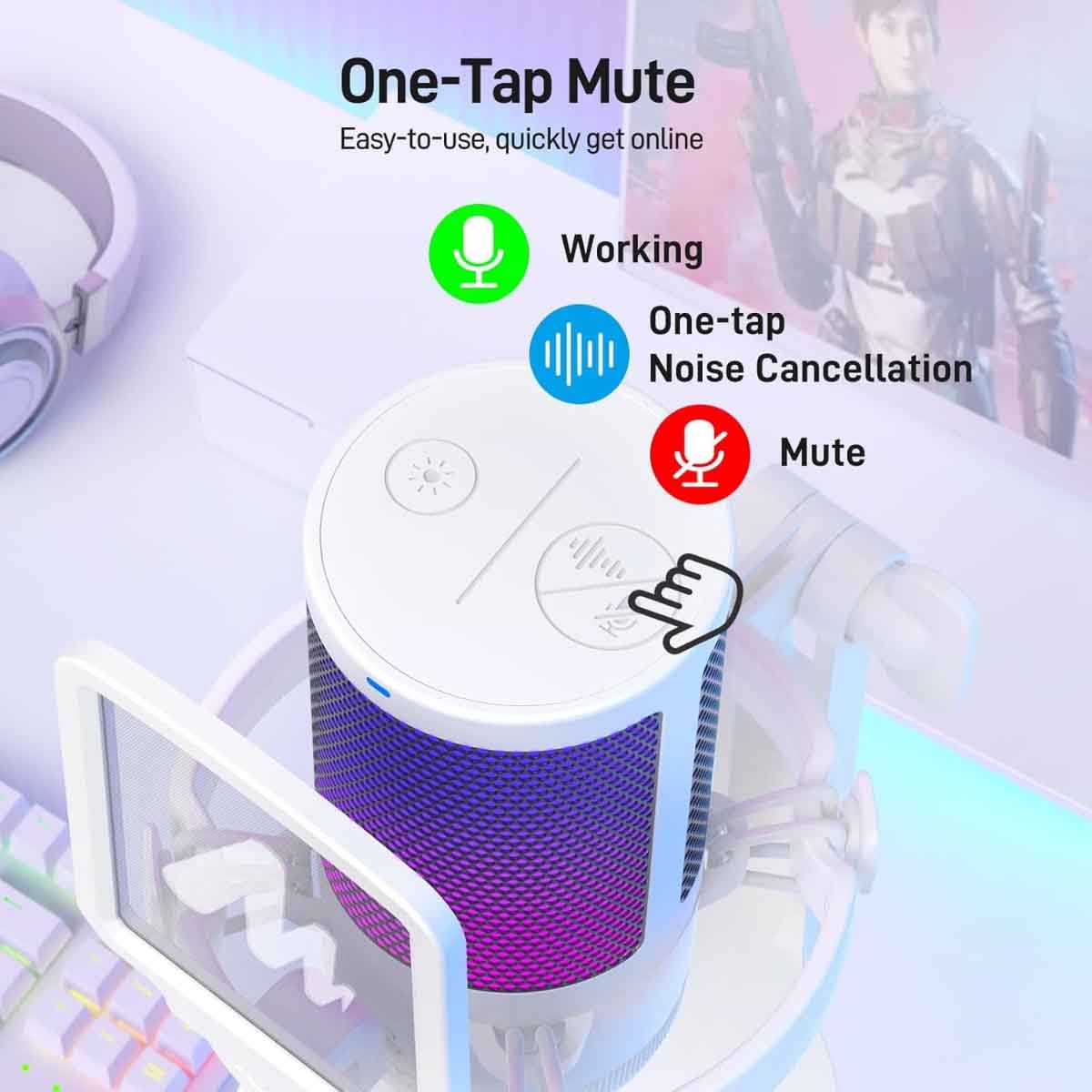 ماونوكاستر DM20 أسود مايك ألعاب RGB GamerWave USB