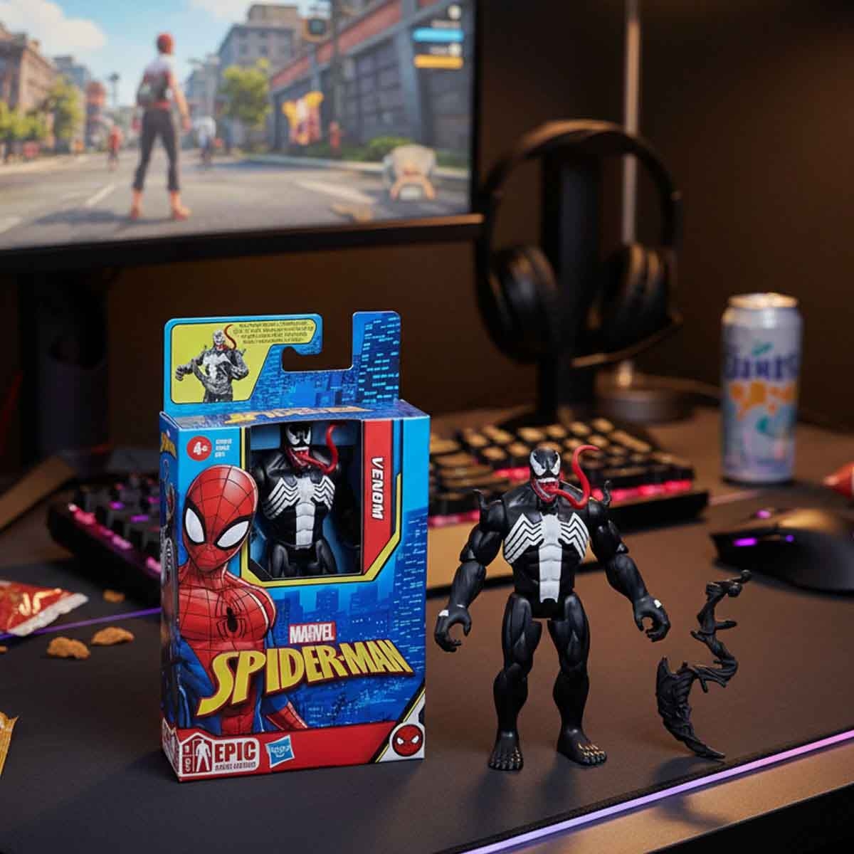 Marvel 4″ Spider-Man Epic Hero Series Venom Action Figure Unisex, 5-7 Years