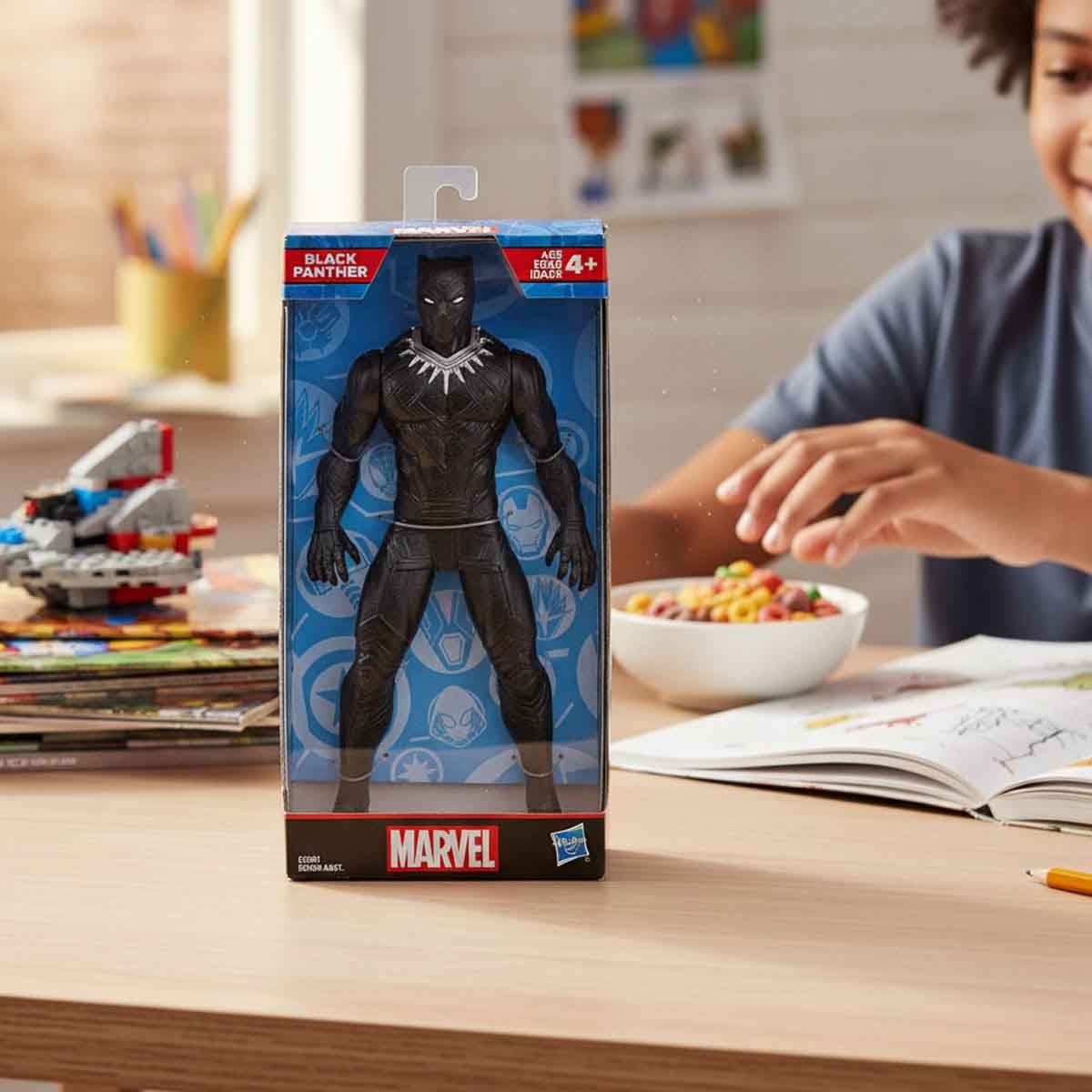 Marvel 9.5″ Black Panther Action Figure Unisex, 3-4 Years