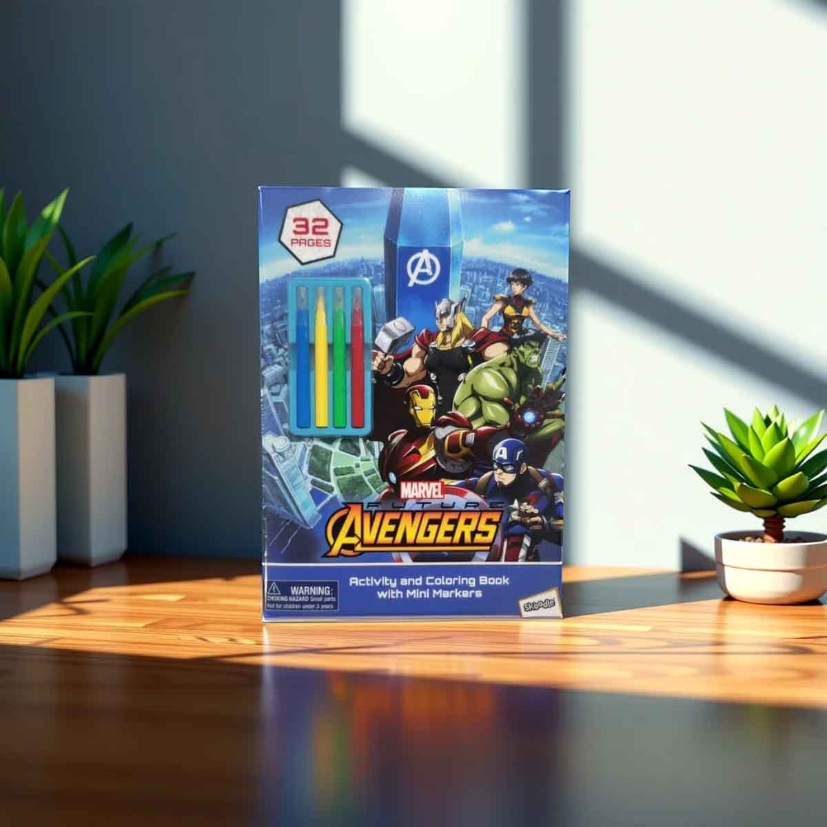 Marvel Avengers Activity Book + Grab & Go + Mini Play Pack + Coloring Pack with Pencil Box & Stickers Bundle