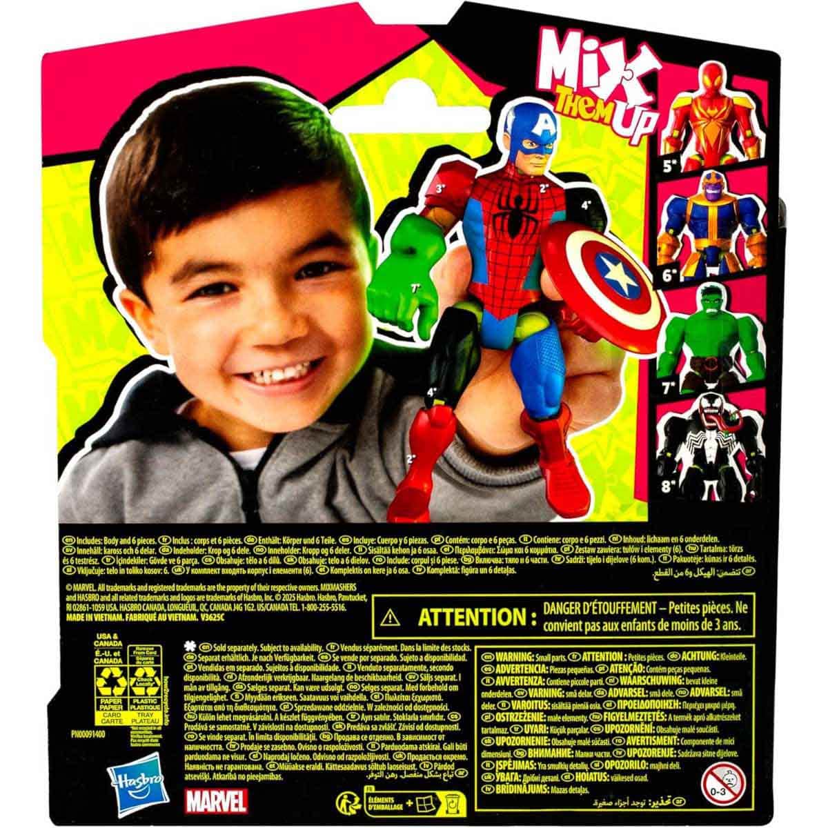 Marvel Avengers MixMashers Captain America Action Figure Unisex, 5-7 Years