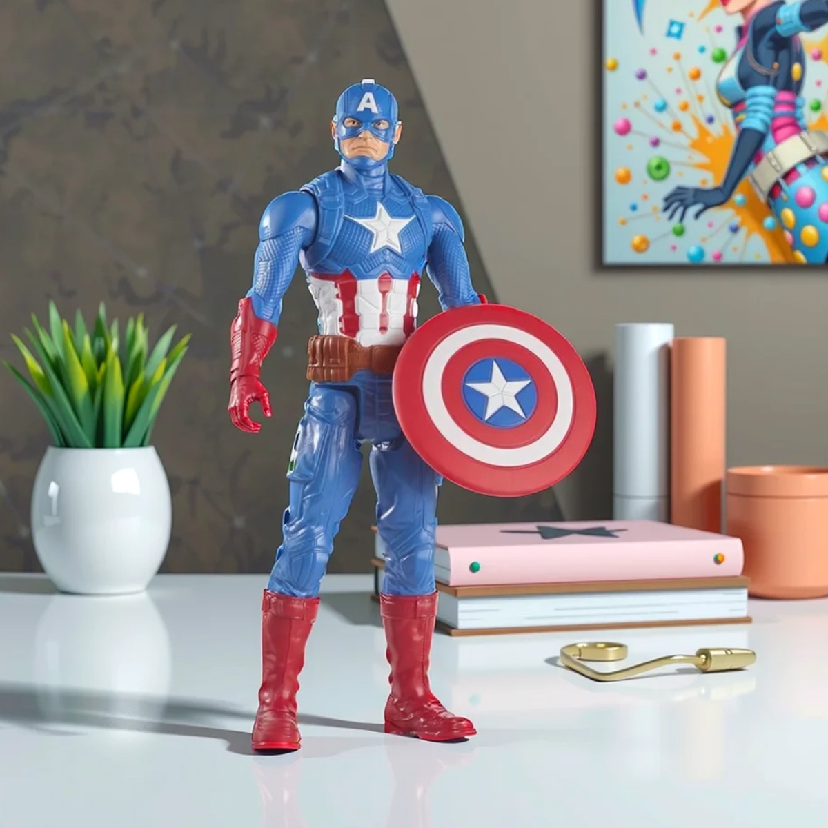 مارفل أفنجرز تايتان هيرو سيريز مجسم شخصية كابتن أمريكا للجنسين، 5-7 سنوات