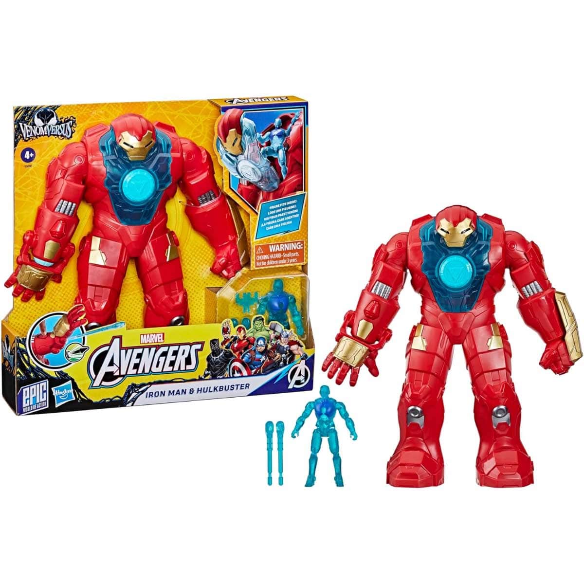 Marvel Avengers Venom Versus Epic Iron Man & Hulkbuster Armor Figure Set Unisex, 5-7 Years
