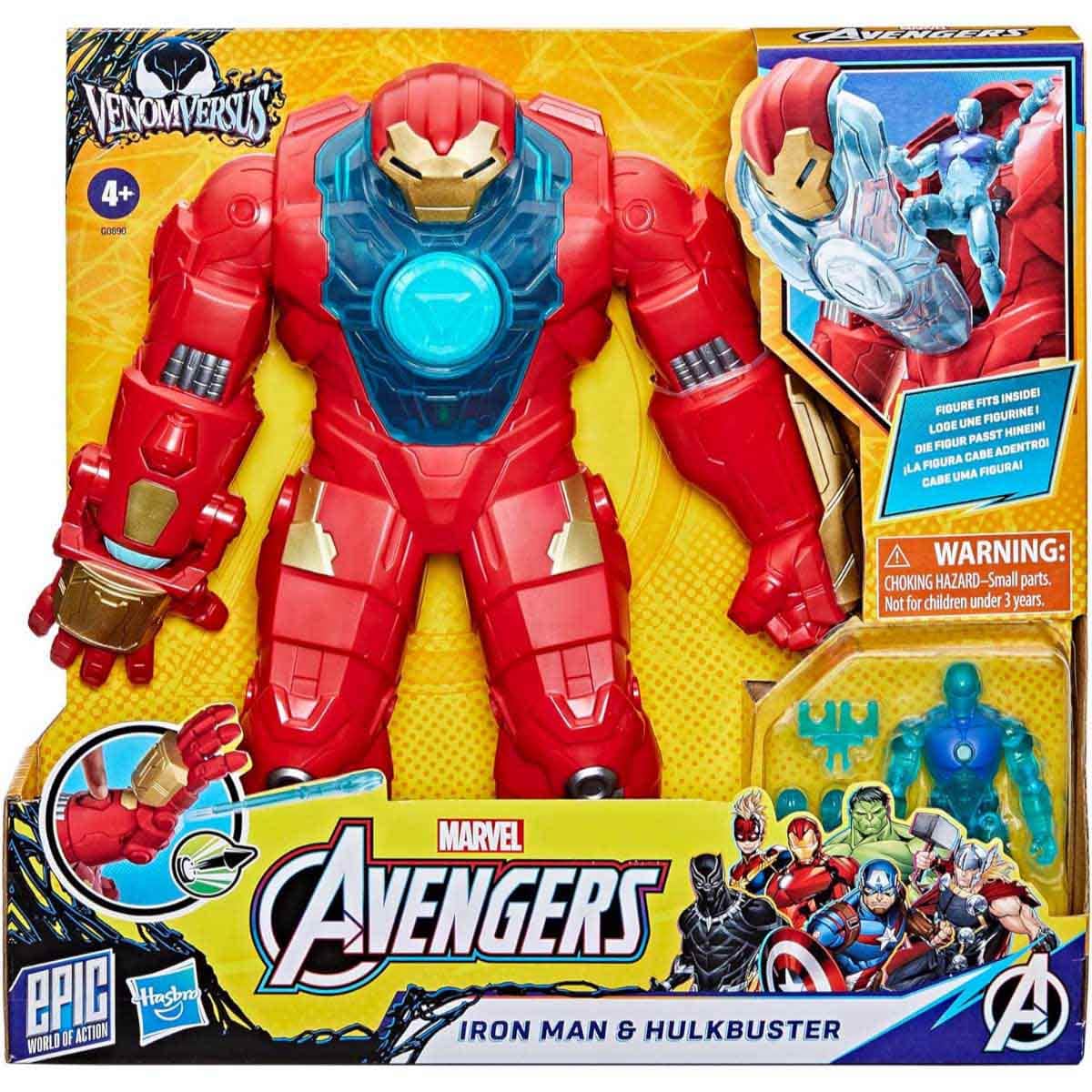 Marvel Avengers Venom Versus Epic Iron Man & Hulkbuster Armor Figure Set Unisex, 5-7 Years