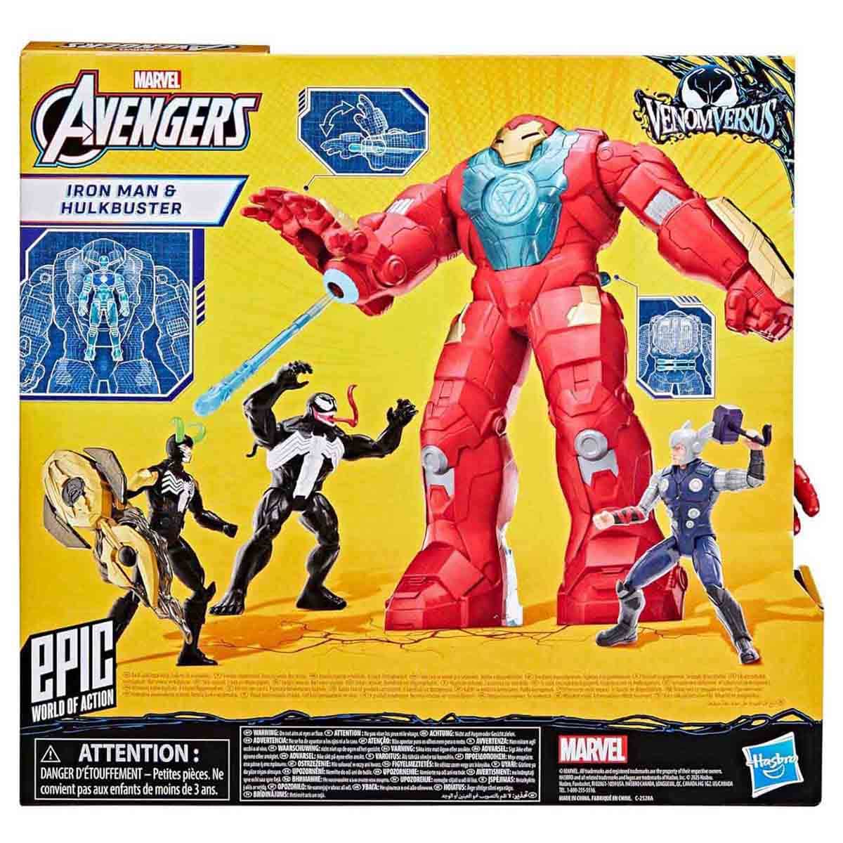 Marvel Avengers Venom Versus Epic Iron Man & Hulkbuster Armor Figure Set Unisex, 5-7 Years
