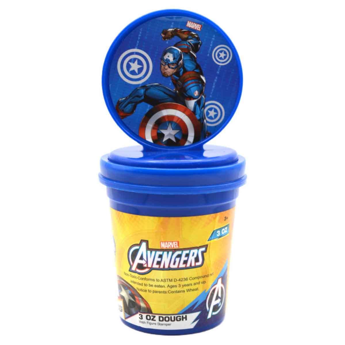Marvel Avengers Captain America 3 oz. Dough with Figure Stamper Unisex, 3-4 Years