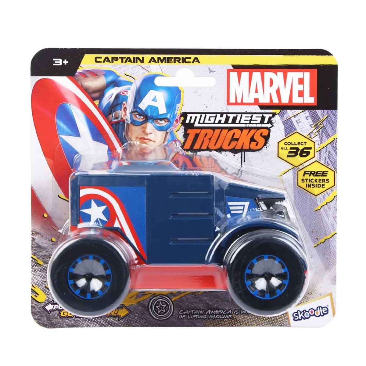 Marvel Captain America Pull Back Mightiest Truck Unisex, 3-4 Years