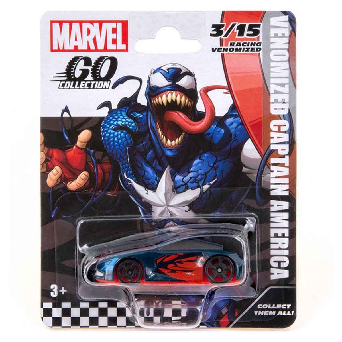 Marvel GO 3" Racing Venom Captain America Diecast Car Boys, 3-4 Years