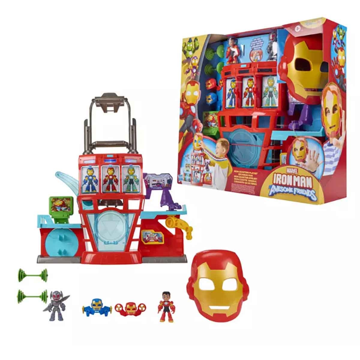 Iron Man & His Awesome Friends Marvel IQ Action Figure Playset Unisex, 3-4 Years