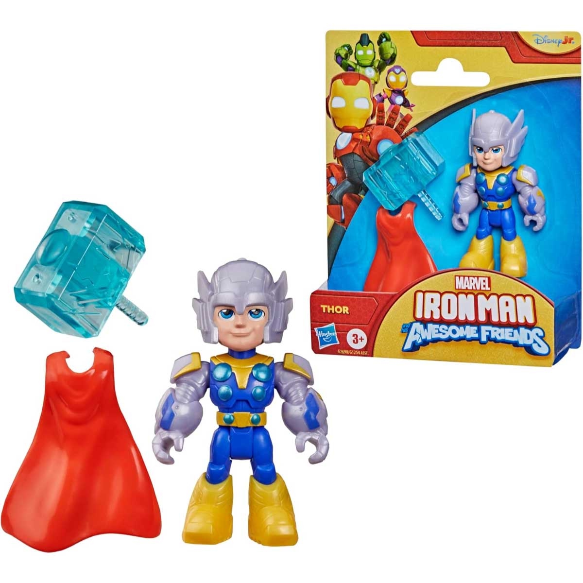 Marvel Iron Man & His Awesome Friends Thor Action Figure with Accessories Unisex, 3-4 Years