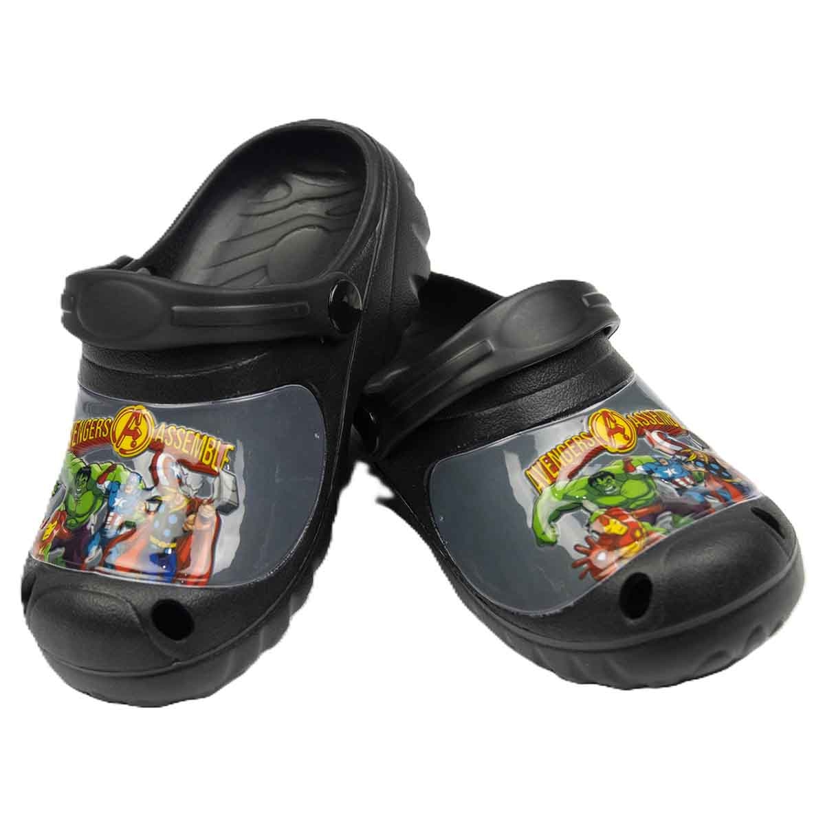 Marvel EU Black Lightweight & Comfortable Slip-On Sandals Kids Klogs Unisex
