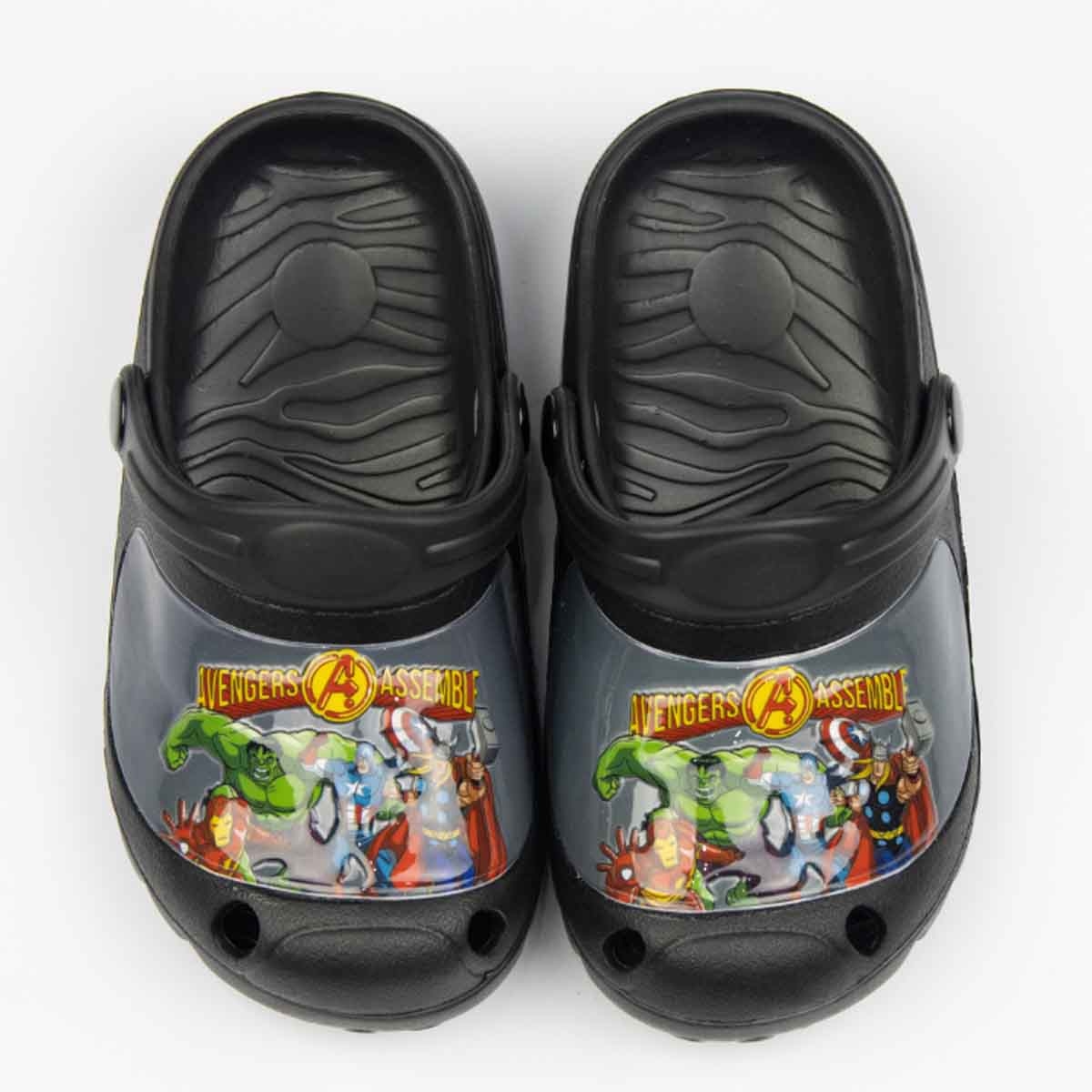 Marvel EU Black Lightweight & Comfortable Slip-On Sandals Kids Klogs Unisex